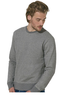 Unbrushed organic cotton terry fleece sweater with set-in sleeves from Stanley & Stella